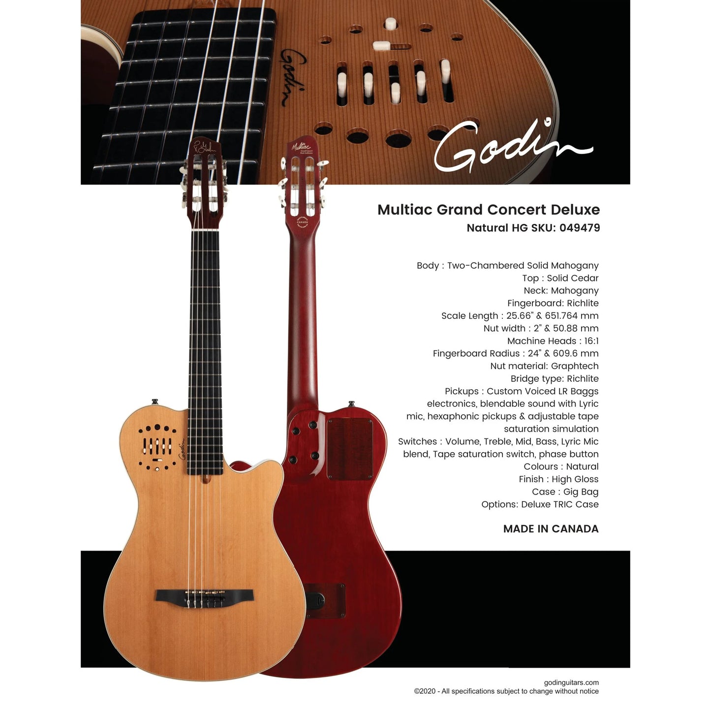 Đàn Guitar Silent Classic Godin Multiac Grand Concert Deluxe