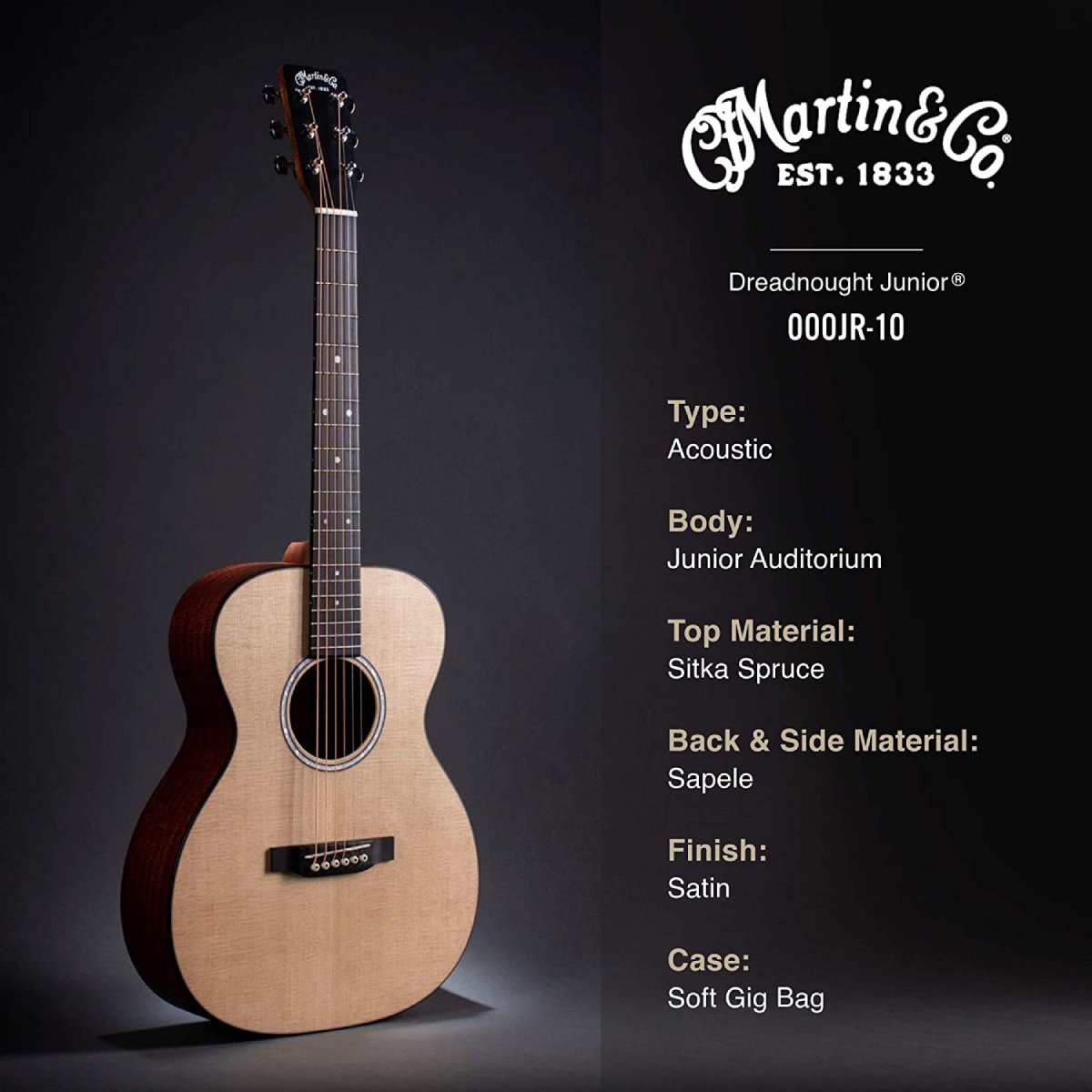 Đàn Guitar Acoustic Martin 000Jr-10 Junior Series-King Music