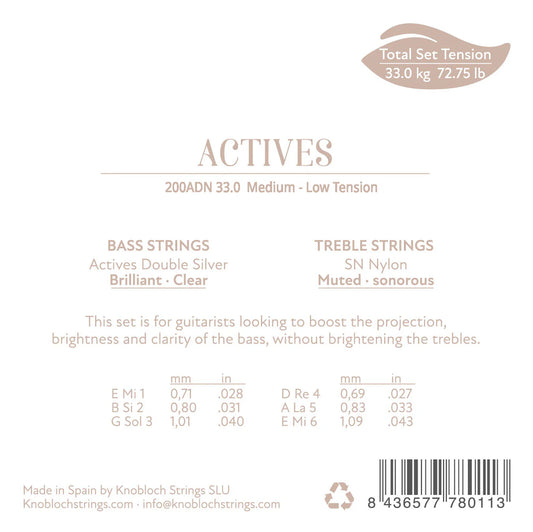 Dây Đàn Guitar Classic Knobloch 200ADN Actives Double Silver SN Nylon