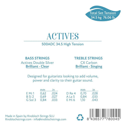 Dây Đàn Guitar Classic Knobloch 500ADC Actives Double Silver CX Carbon