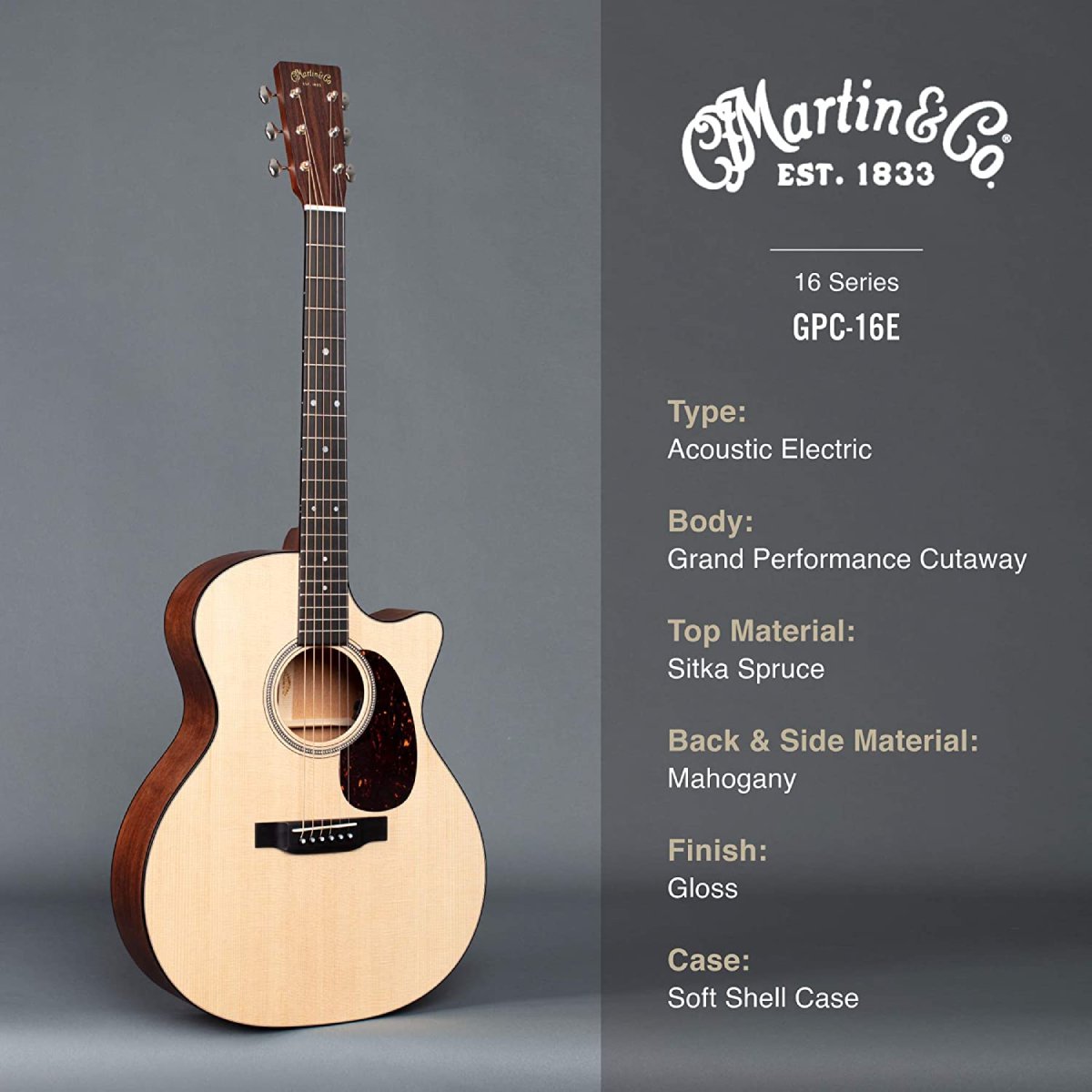 Đàn Guitar Acoustic Martin GPC-16E 16 Series-King Music
