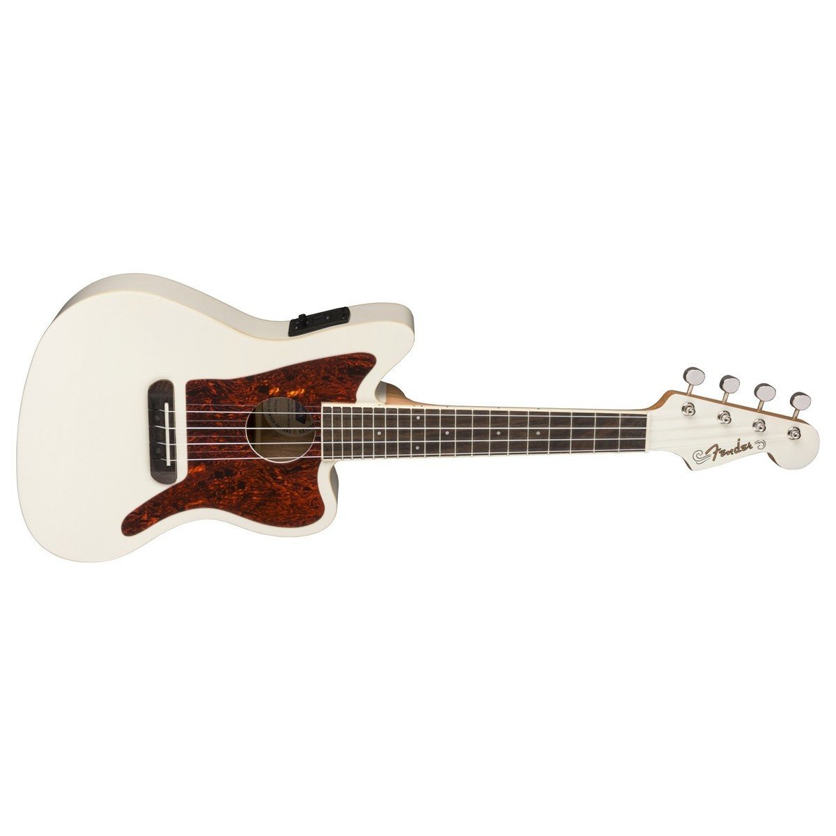 Đàn Ukulele Fender Fullerton Jazzmaster FB Walnut Concert, Olympic White-King Music