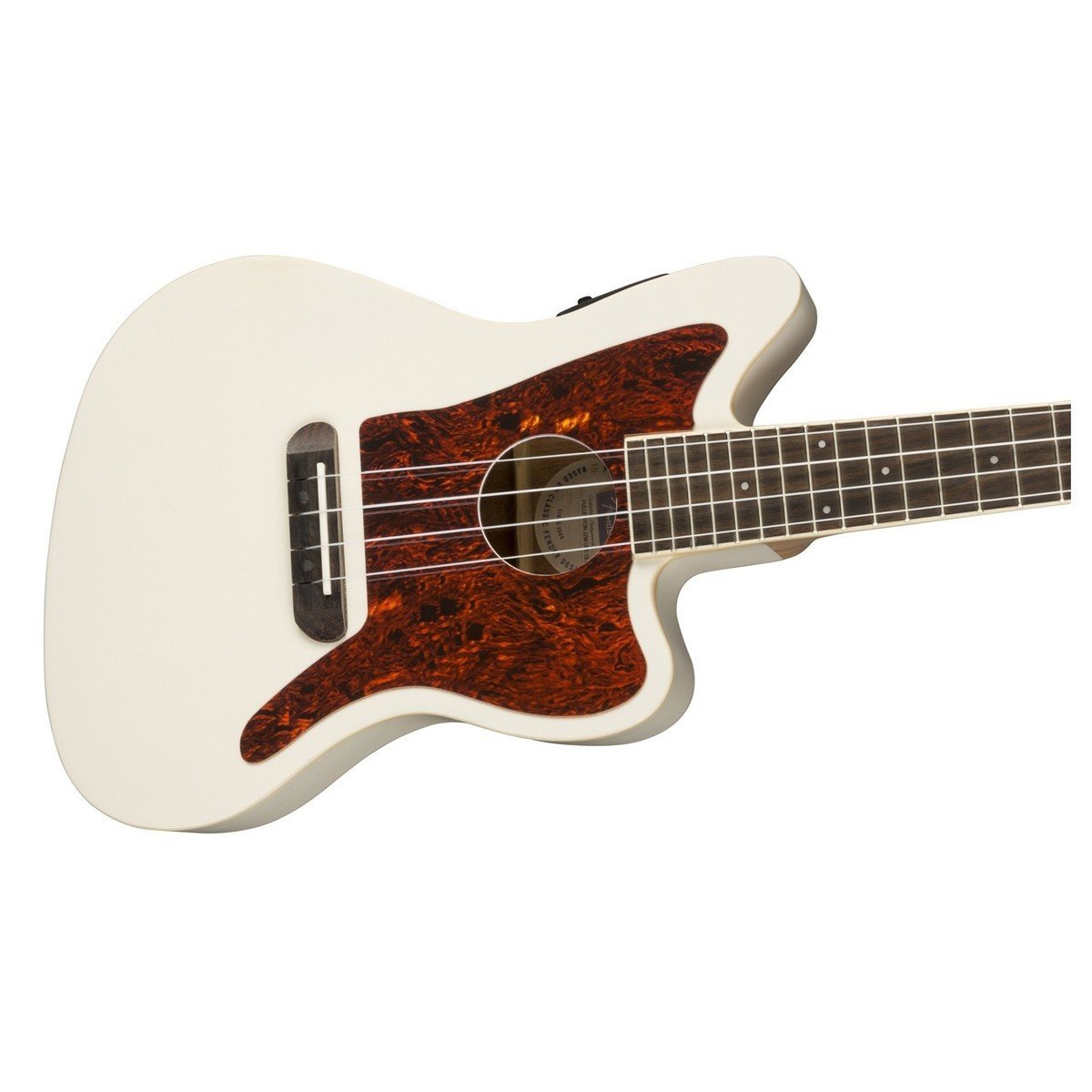 Đàn Ukulele Fender Fullerton Jazzmaster FB Walnut Concert, Olympic White-King Music